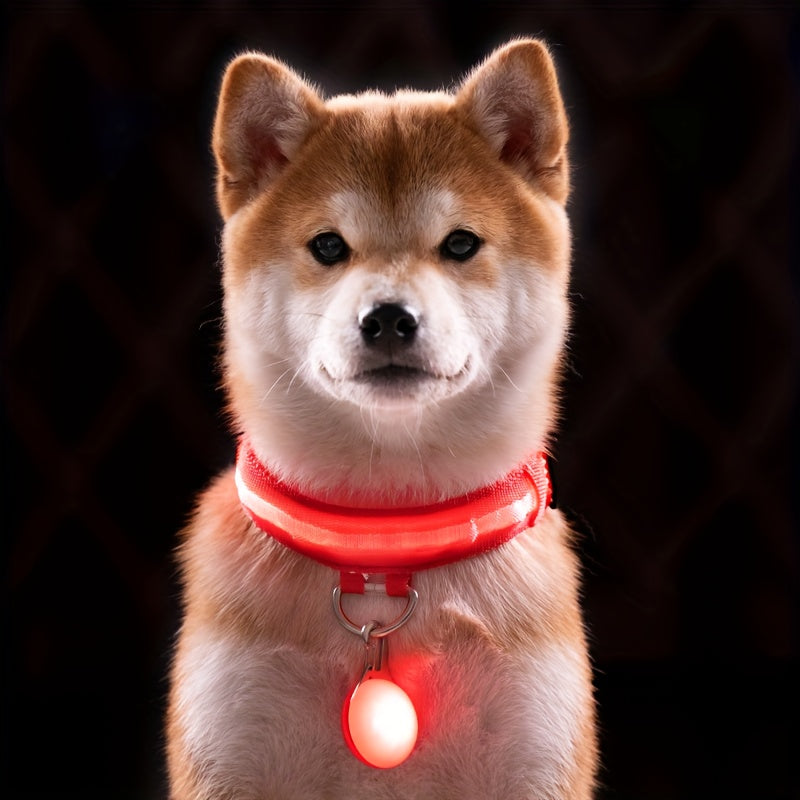 PawMode: Collar con luz LED y colgante en color Rojo Fire.